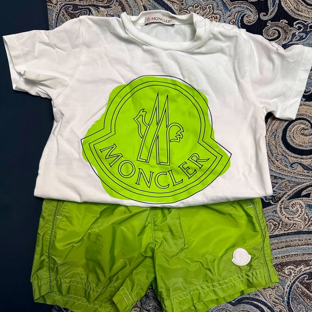 Moncler tee shirt and swim trunks